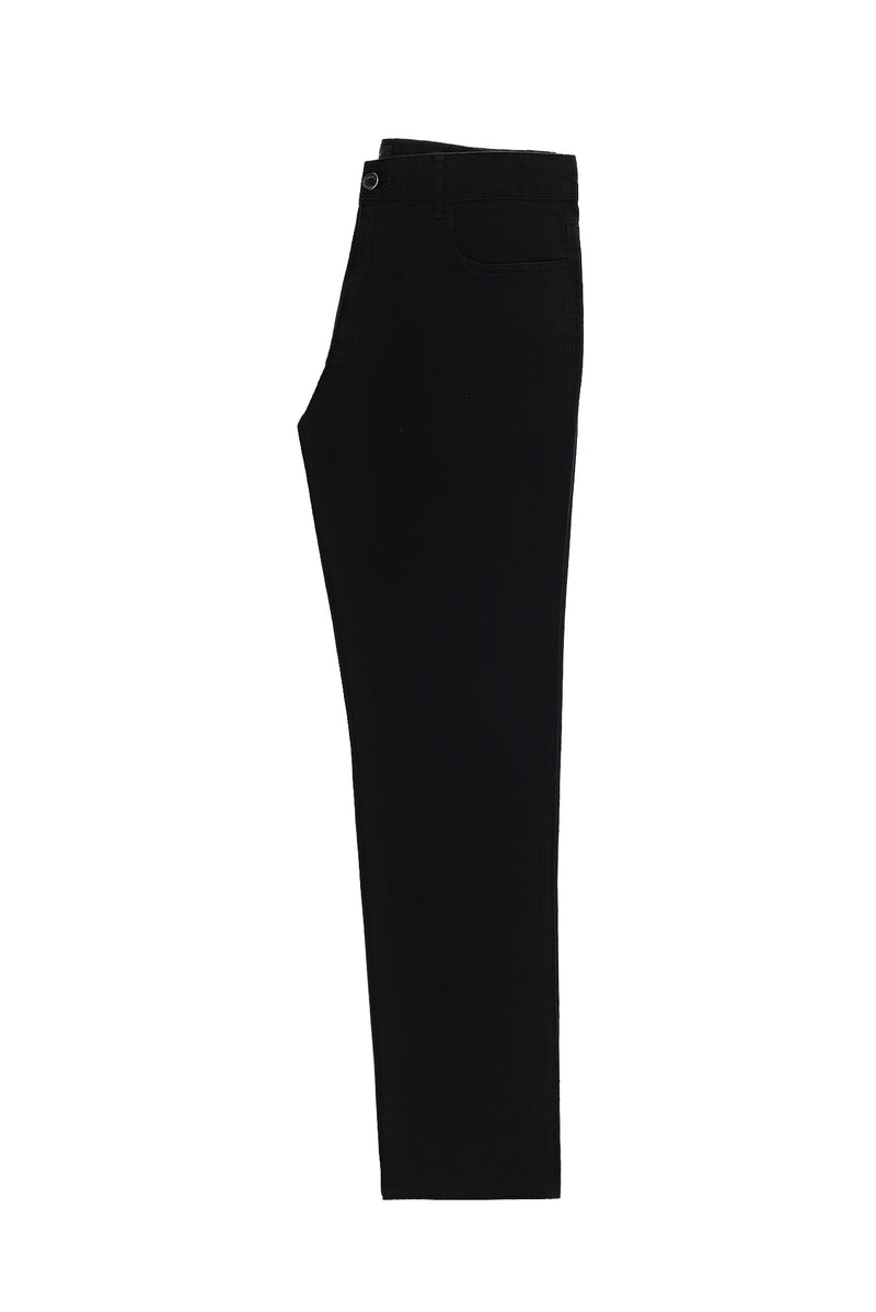 Siyah Regular Fit Likralı Kanvas / Chino Pantolon