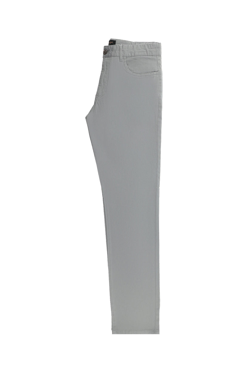 Açık Gri Regular Fit Likralı Kanvas / Chino Pantolon