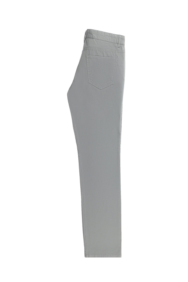 Açık Gri Regular Fit Likralı Kanvas / Chino Pantolon