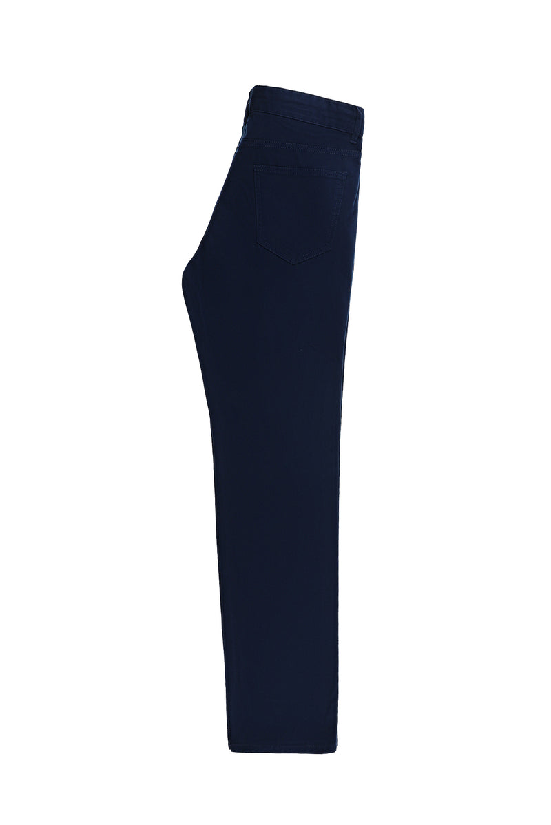 Orta Lacivert Regular Fit Likralı Kanvas / Chino Pantolon