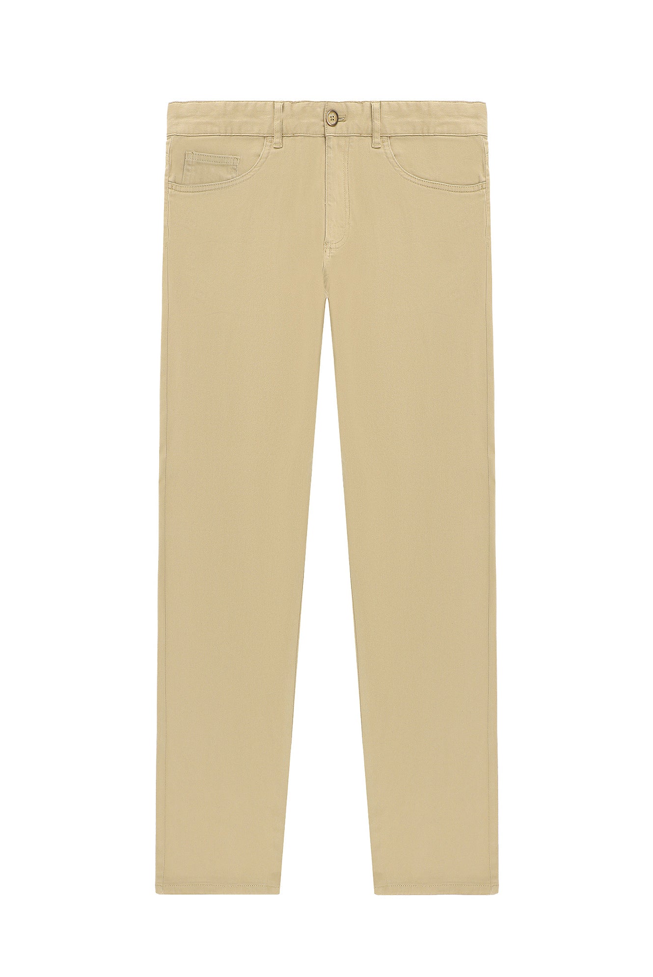 Koyu Bej Slim Fit Dar Kesim Likralı Kanvas / Chino Pantolon