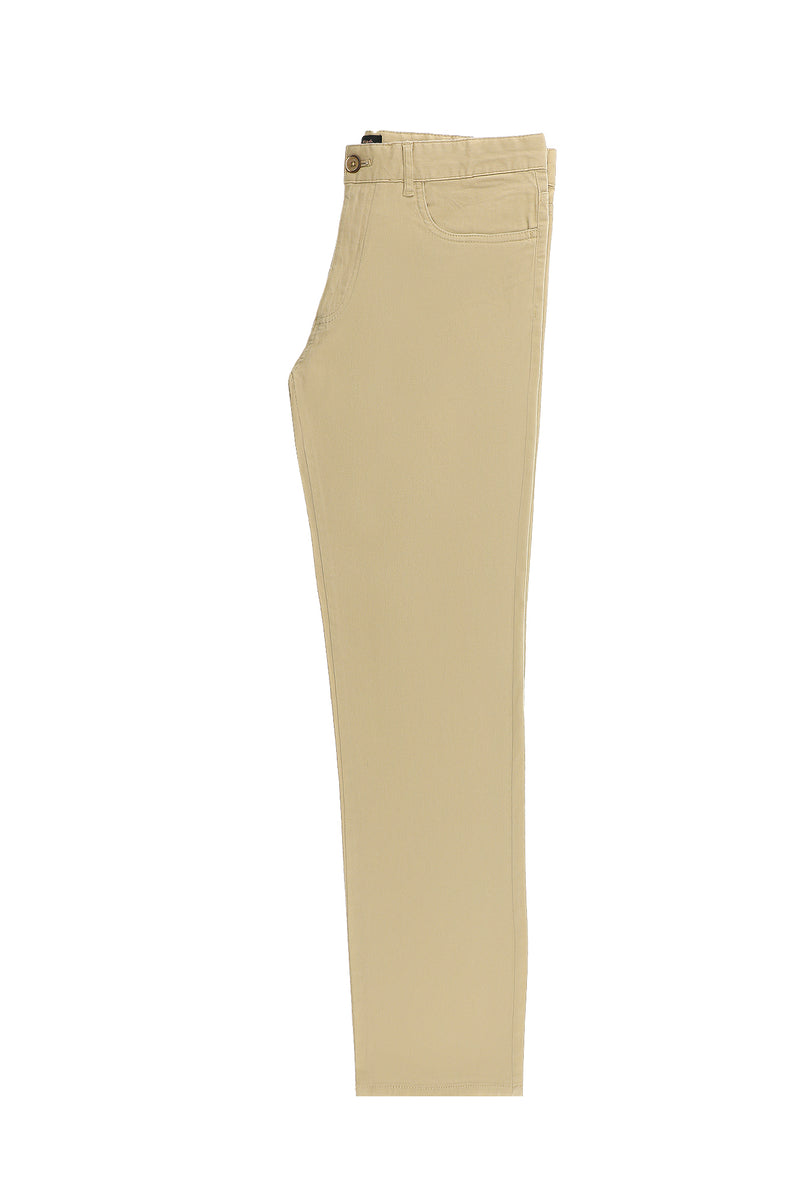Koyu Bej Regular Fit Likralı Kanvas / Chino Pantolon