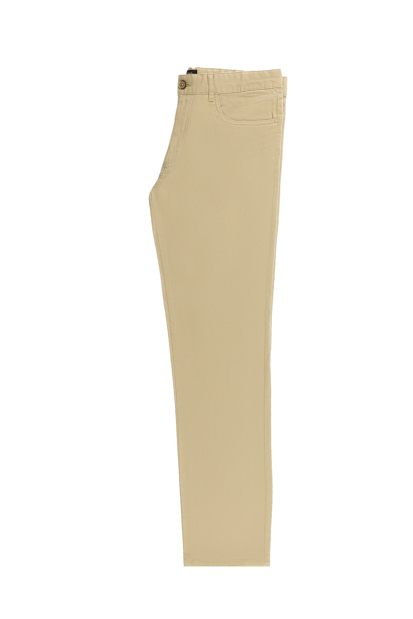 Koyu Bej Slim Fit Dar Kesim Likral? Kanvas / Chino Pantolon-Abdullah Ki??l?