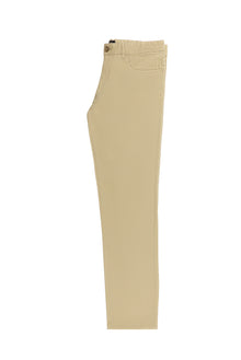 Koyu Bej Slim Fit Dar Kesim Likral? Kanvas / Chino Pantolon-Abdullah Ki??l?