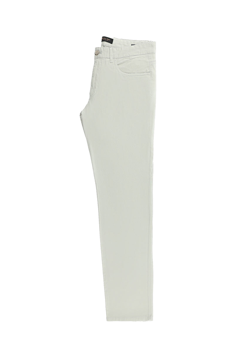 Ekru Slim Fit Dar Kesim Likralı Kanvas / Chino Pantolon