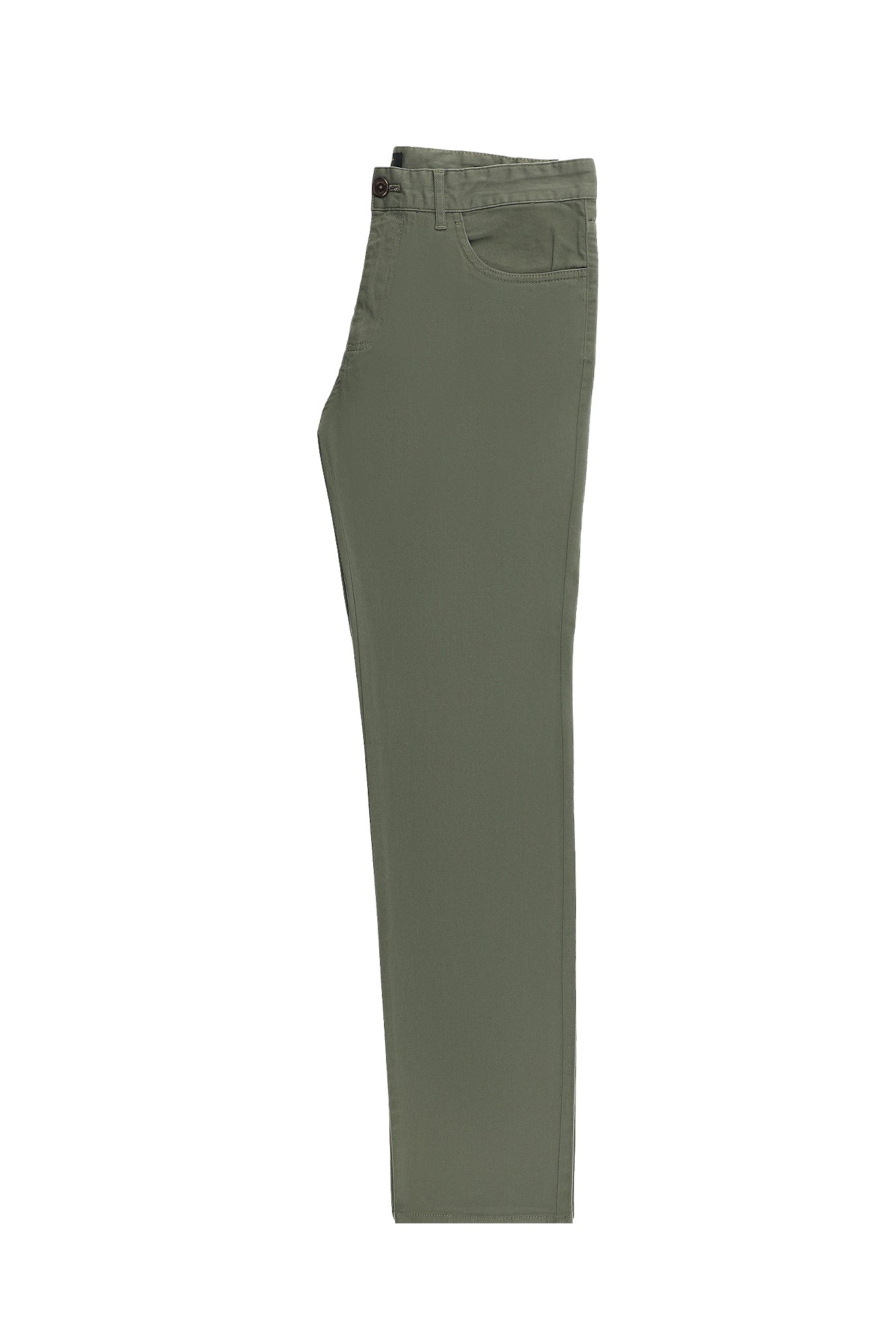 Orta Haki Regular Fit Likralı Kanvas / Chino Pantolon