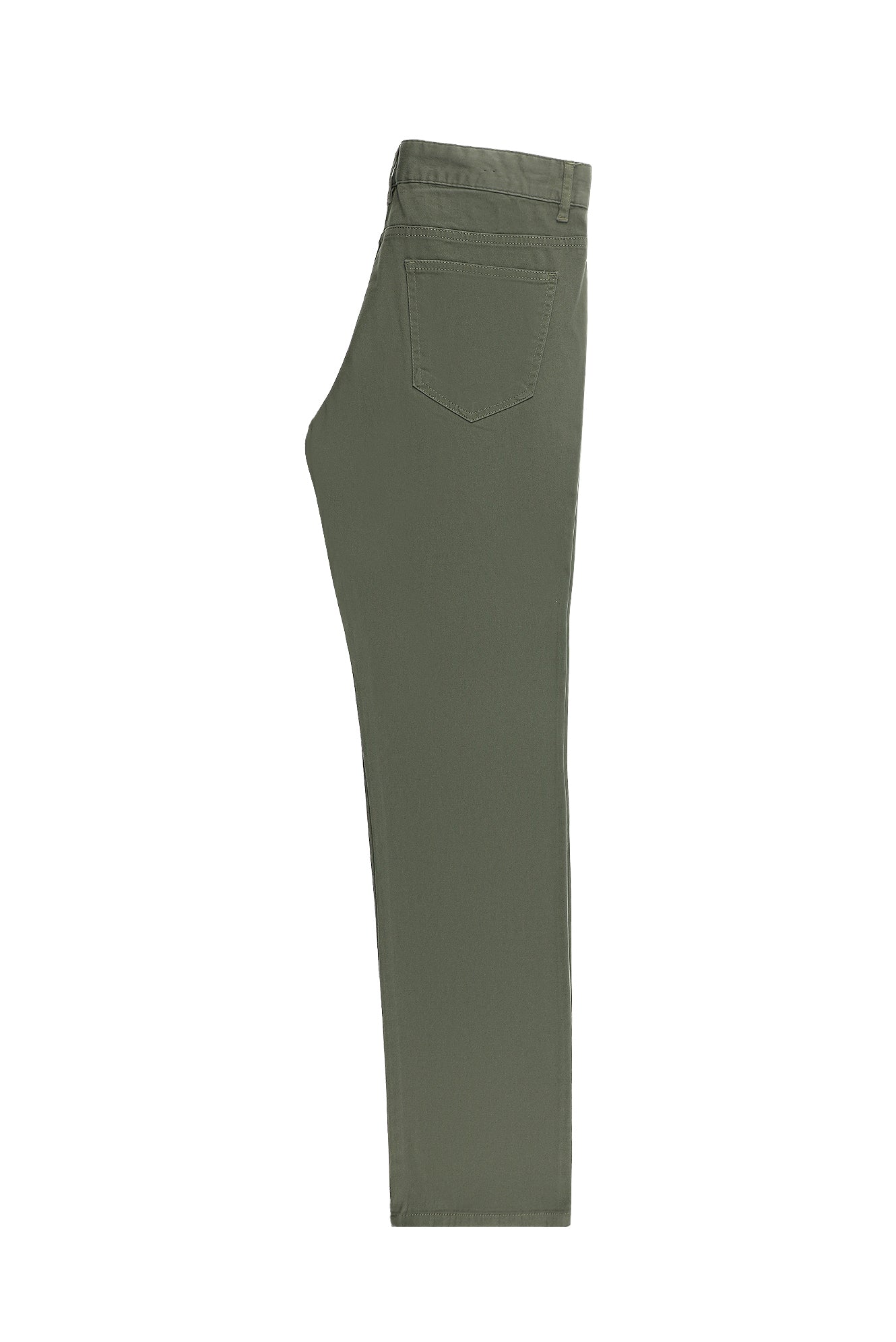 Orta Haki Regular Fit Likralı Kanvas / Chino Pantolon