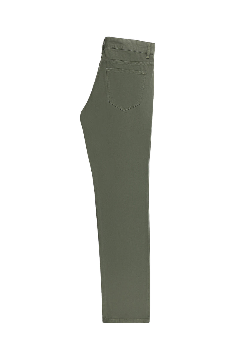 Orta Haki Regular Fit Likralı Kanvas / Chino Pantolon