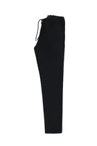 Siyah Slim Fit Dar Kesim Likralı Beli Lastikli İpli Pantolon