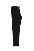 Siyah Slim Fit Dar Kesim Likralı Beli Lastikli İpli Pantolon
