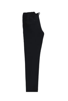 Siyah Slim Fit Dar Kesim Likralı Beli Lastikli İpli Pantolon