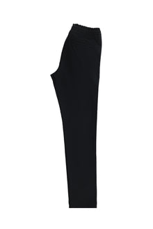 Siyah Slim Fit Dar Kesim Likralı Beli Lastikli İpli Pantolon