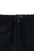 Siyah Slim Fit Dar Kesim Likralı Beli Lastikli İpli Pantolon