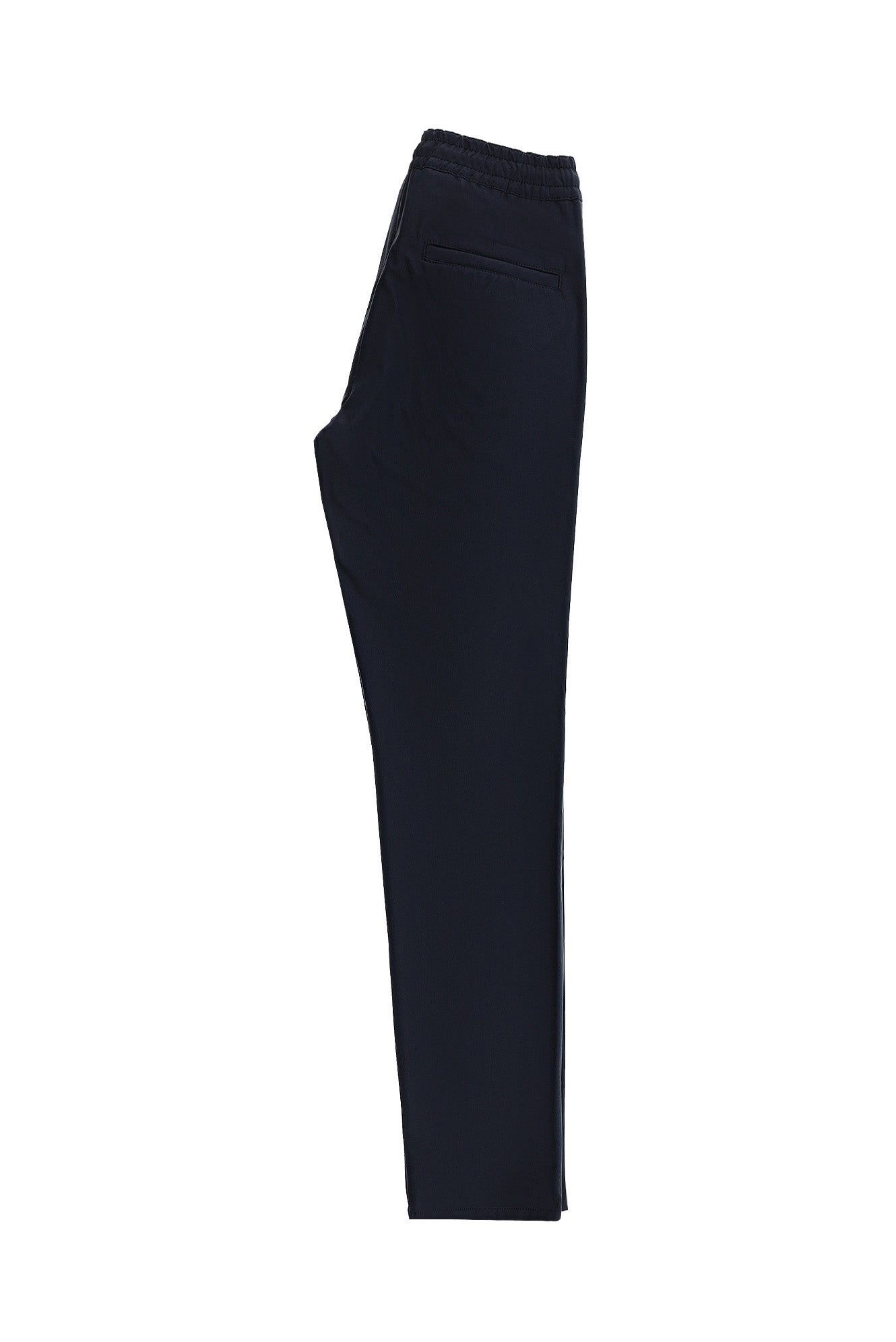 Koyu Lacivert Slim Fit Dar Kesim Likralı Beli Lastikli İpli Pantolon