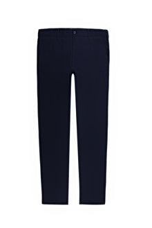 Koyu Lacivert Relaxed Fit Rahat Kesim Likralı Kanvas / Chino Pantolon
