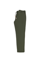 Orta Haki Regular Fit Standart Kesim Beli Lastikli ?pli Pamuklu Keten Pantolon-Abdullah Ki??l?