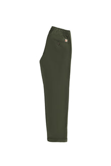 Orta Haki Regular Fit Standart Kesim Beli Lastikli ?pli Pamuklu Keten Pantolon-Abdullah Ki??l?