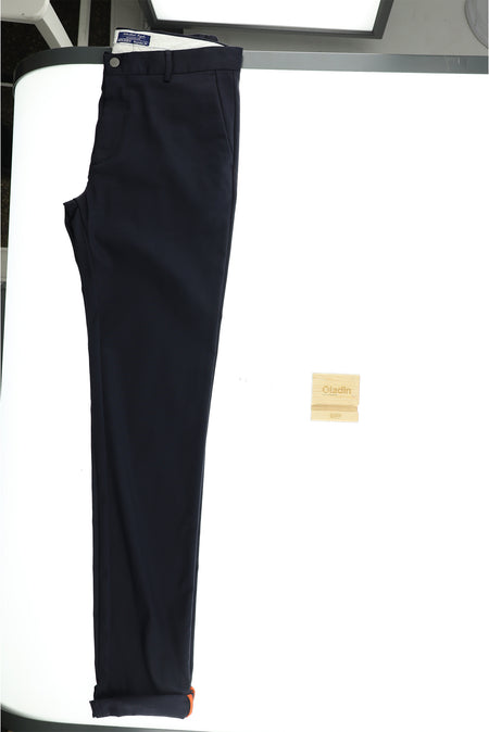 Koyu Lacivert Regular Fit Likralı Kanvas / Chino Pantolon