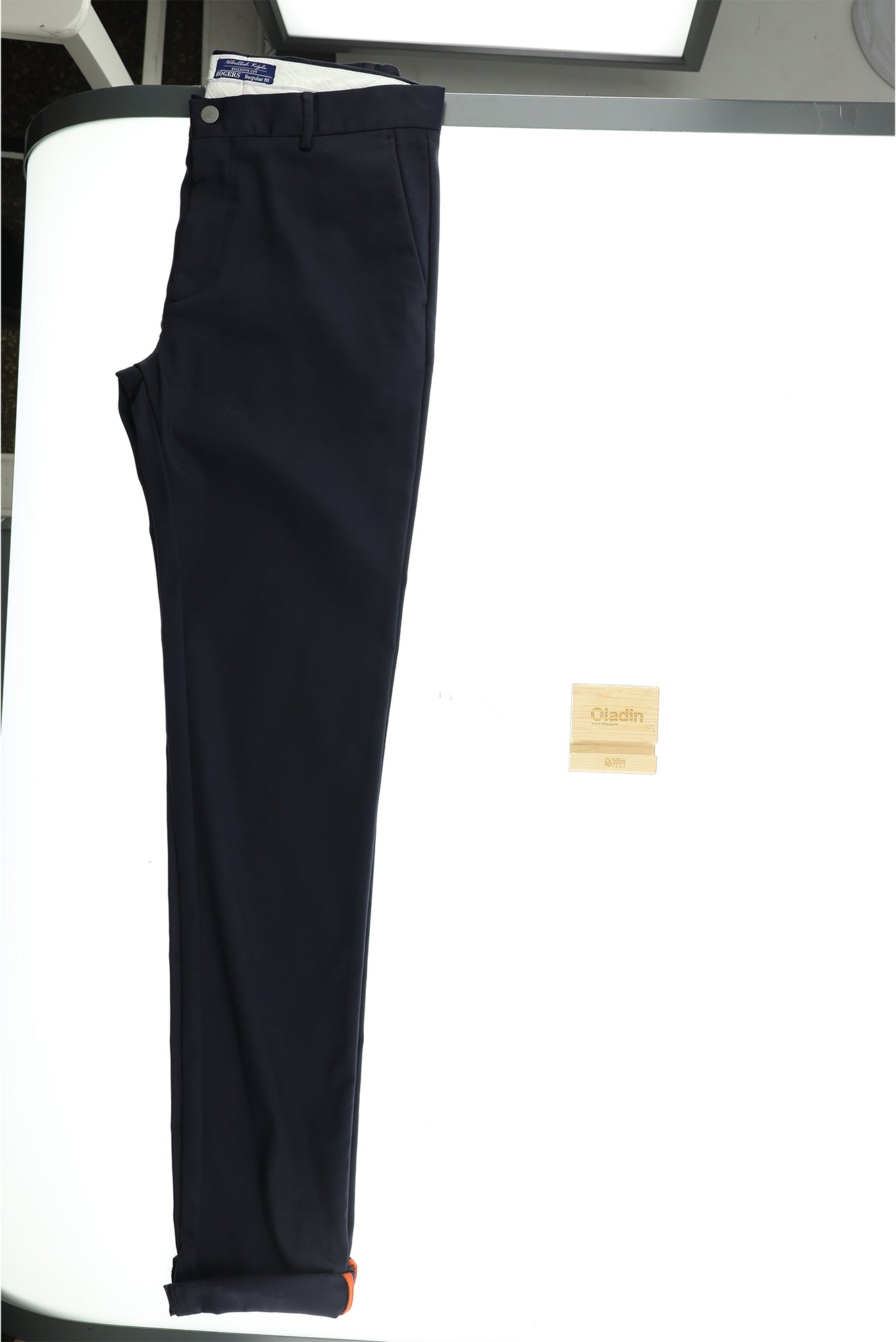 Koyu Lacivert Regular Fit Standart Kesim Likral? Kanvas / Chino Pantolon-Abdullah Ki??l?