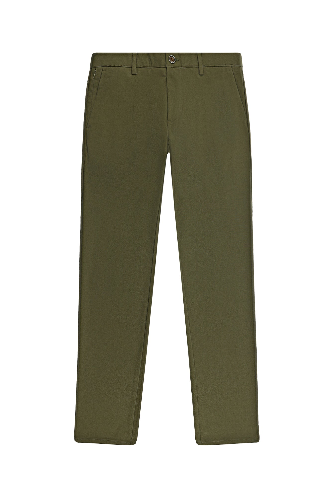 Orta Haki Regular Fit Likralı Kanvas / Chino Pantolon