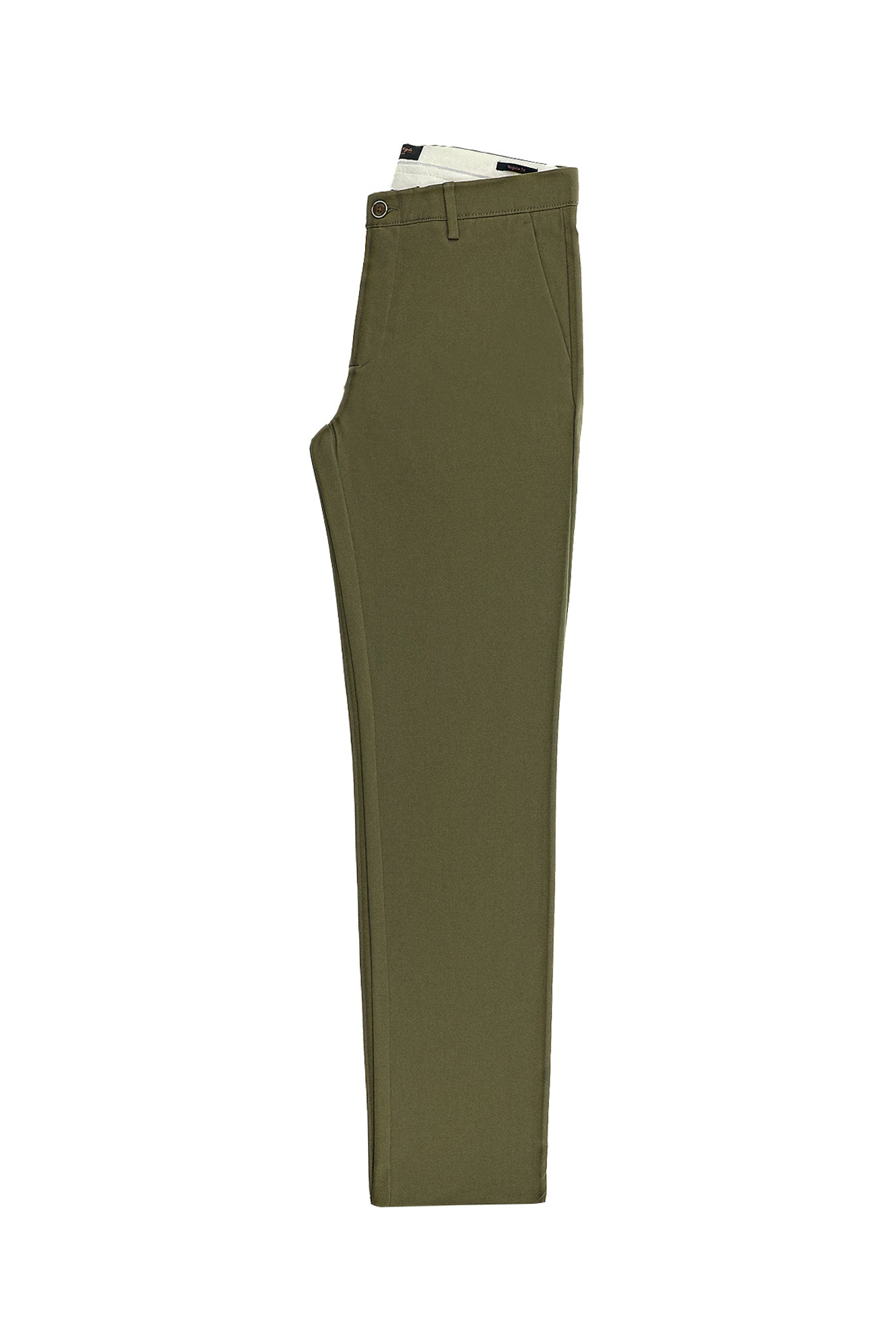 Orta Haki Regular Fit Likralı Kanvas / Chino Pantolon