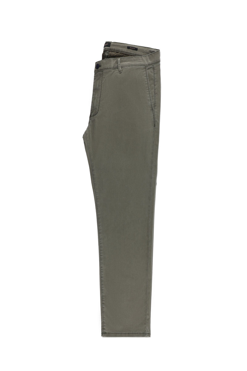 Orta Haki Regular Fit Likralı Kanvas / Chino Pantolon