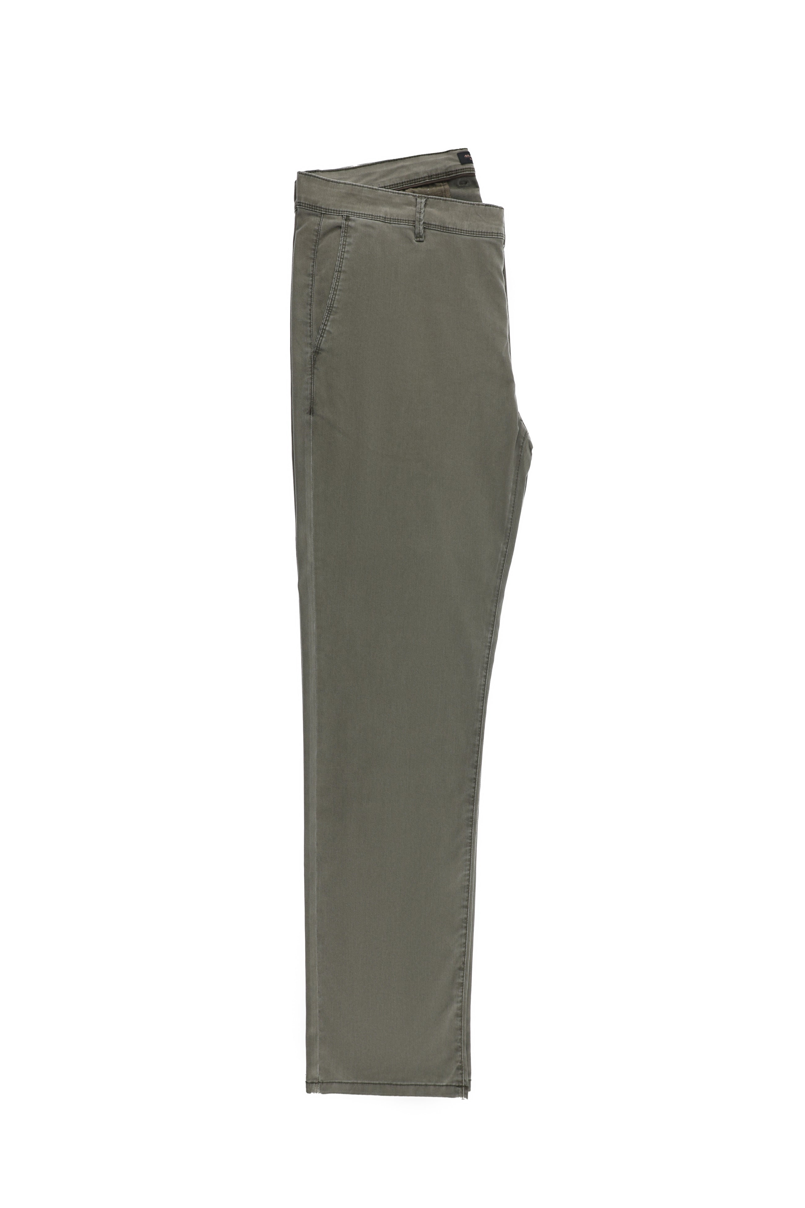 Orta Haki Regular Fit Likralı Kanvas / Chino Pantolon