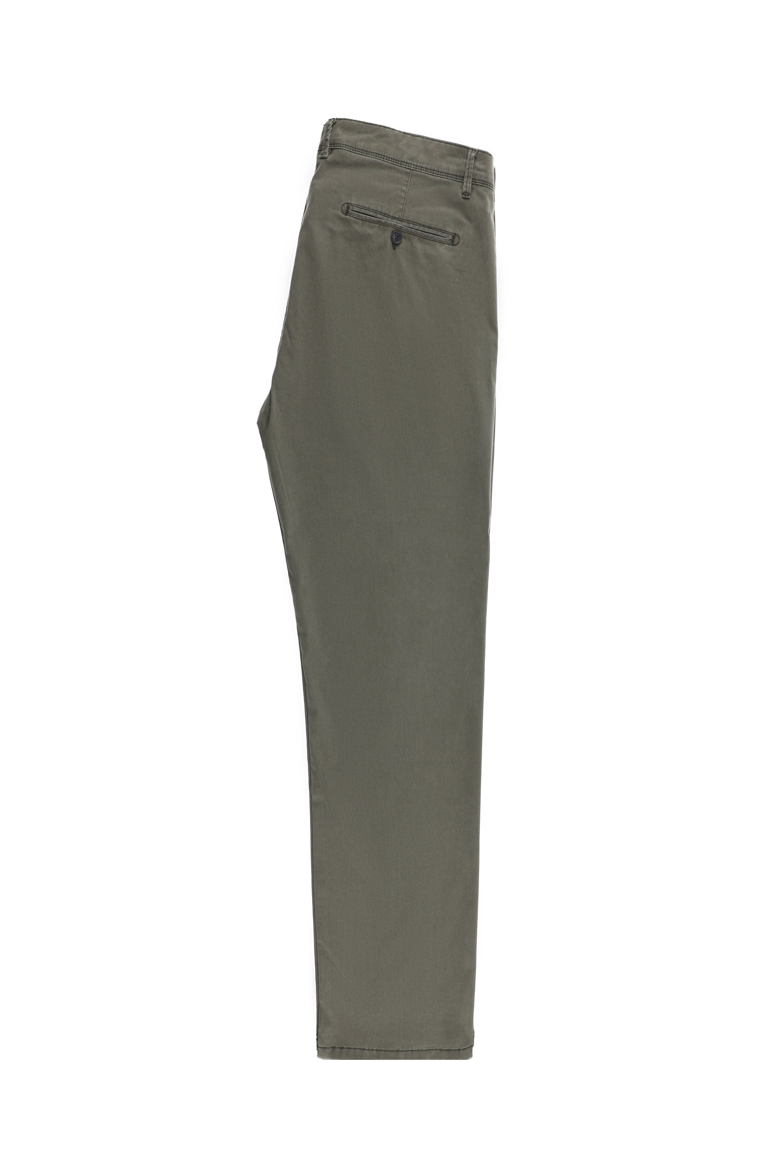 Orta Haki Regular Fit Likralı Kanvas / Chino Pantolon