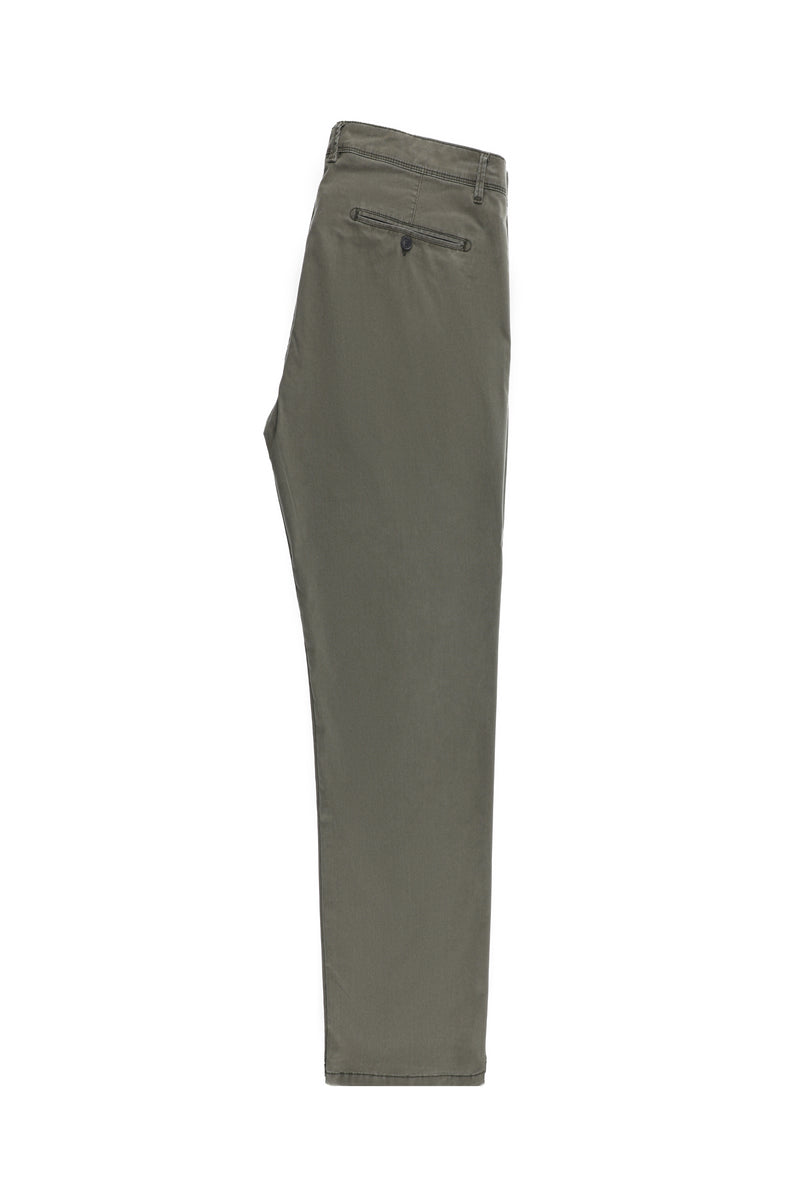 Orta Haki Regular Fit Likralı Kanvas / Chino Pantolon