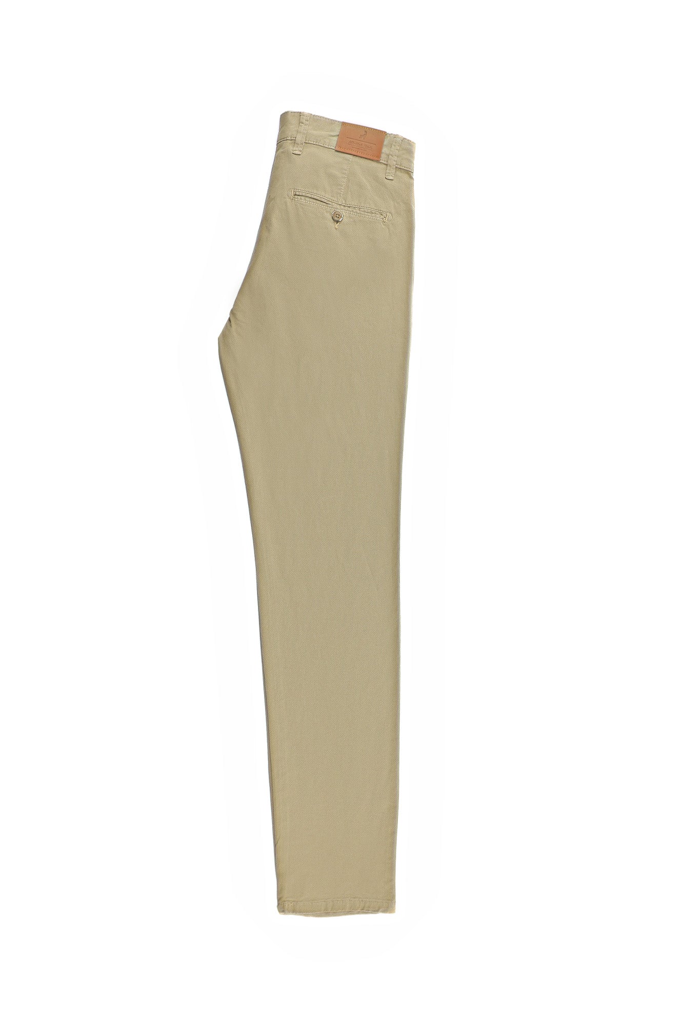 Açık Bej Slim Fit Dar Kesim Desenli Likralı Kanvas / Chino Pantolon