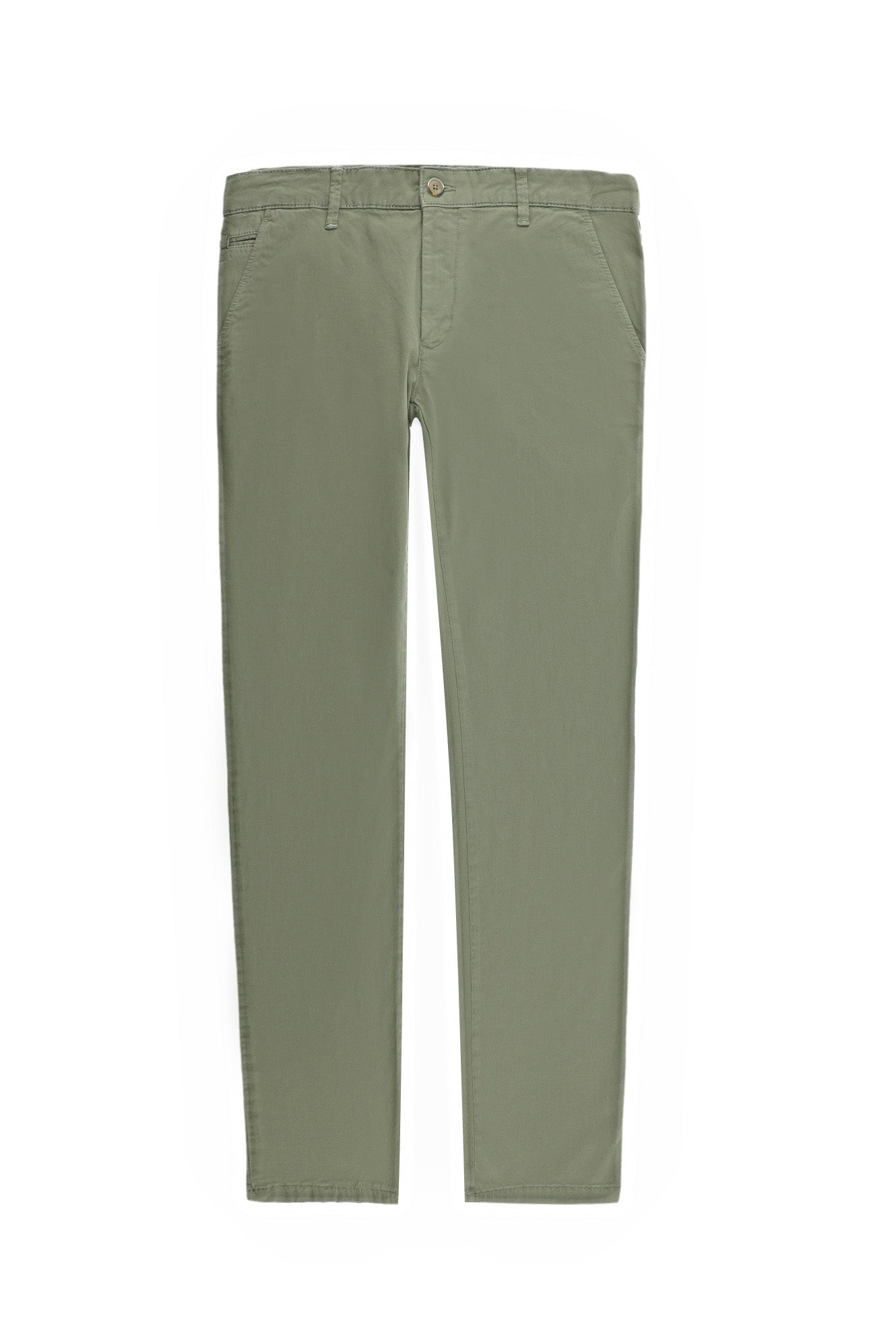 Orta Haki Slim Fit Dar Kesim Desenli Likralı Kanvas / Chino Pantolon