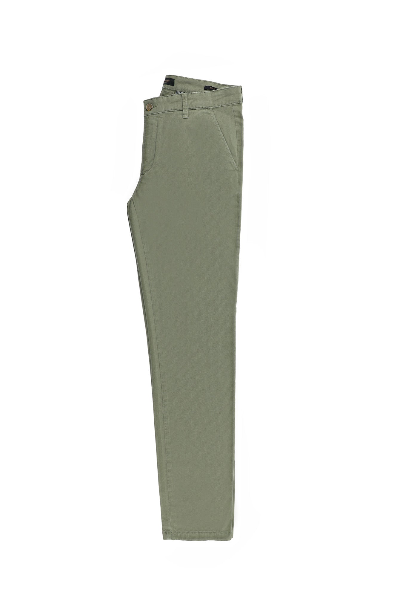 Orta Haki Slim Fit Dar Kesim Desenli Likralı Kanvas / Chino Pantolon