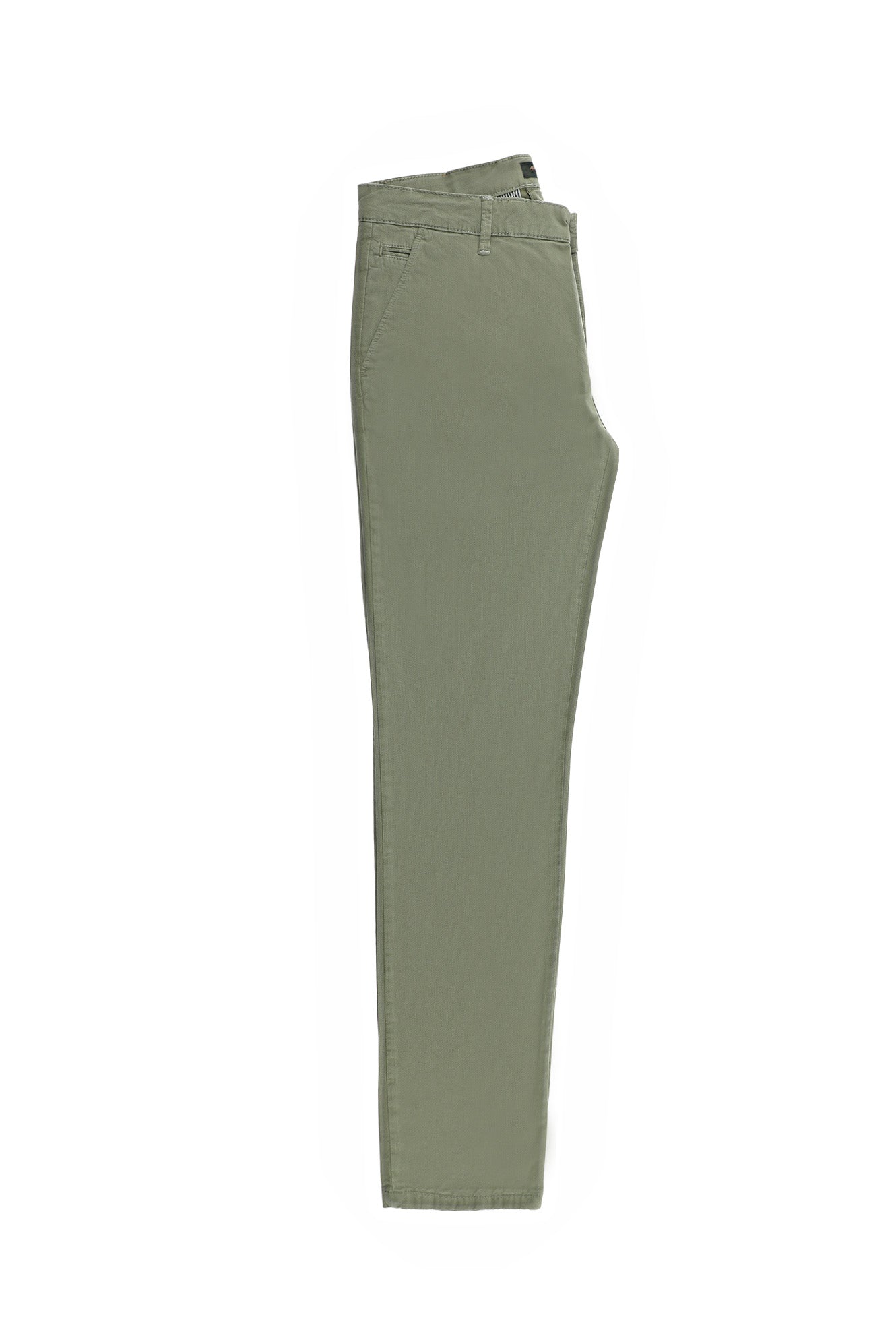 Orta Haki Slim Fit Dar Kesim Desenli Likralı Kanvas / Chino Pantolon