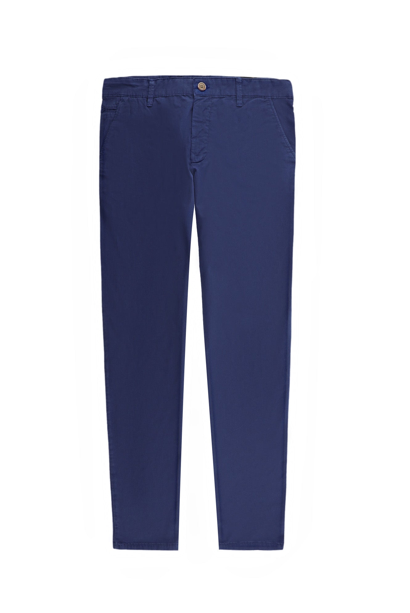 Koyu Lacivert Slim Fit Dar Kesim Desenli Likralı Kanvas / Chino Pantolon