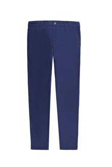 Koyu Lacivert Slim Fit Dar Kesim Desenli Likralı Kanvas / Chino Pantolon