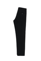 Siyah Regular Fit Desenli Likralı Kanvas / Chino Pantolon