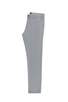 Açık Gri Regular Fit Desenli Likralı Kanvas / Chino Pantolon
