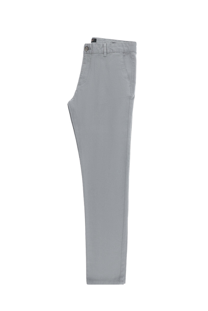 Açık Gri Regular Fit Desenli Likralı Kanvas / Chino Pantolon
