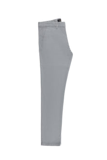 Açık Gri Regular Fit Desenli Likralı Kanvas / Chino Pantolon