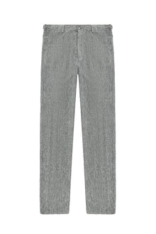Açık Antrasit Slim Fit Dar Kesim Tokalı Keten Klasik Kumaş Pantolon