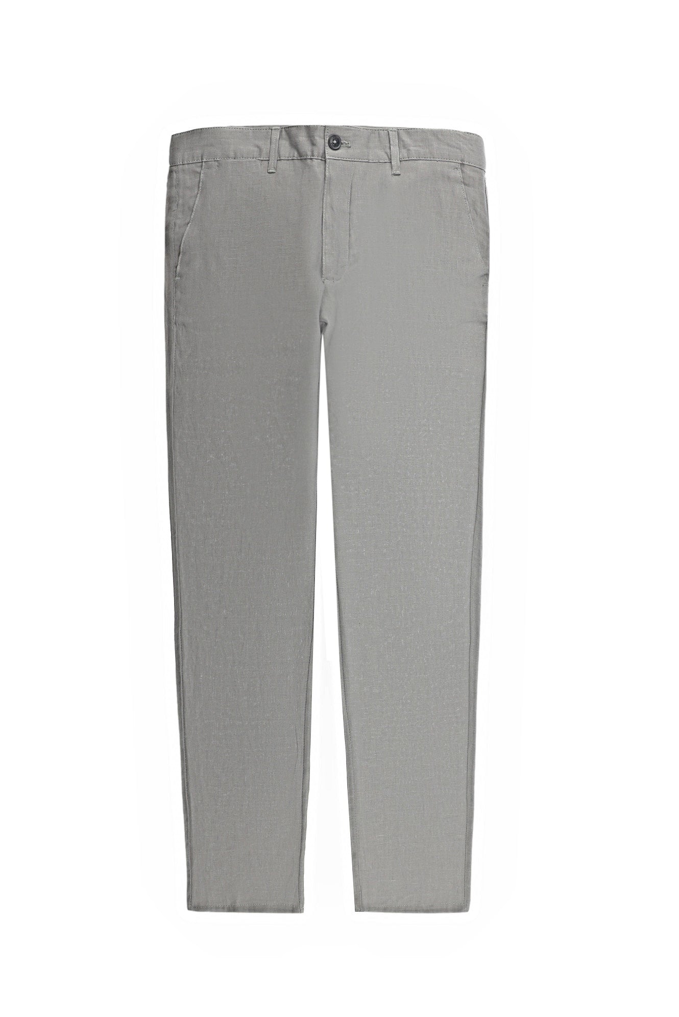 Orta Gri Regular Fit Keten Pantolon