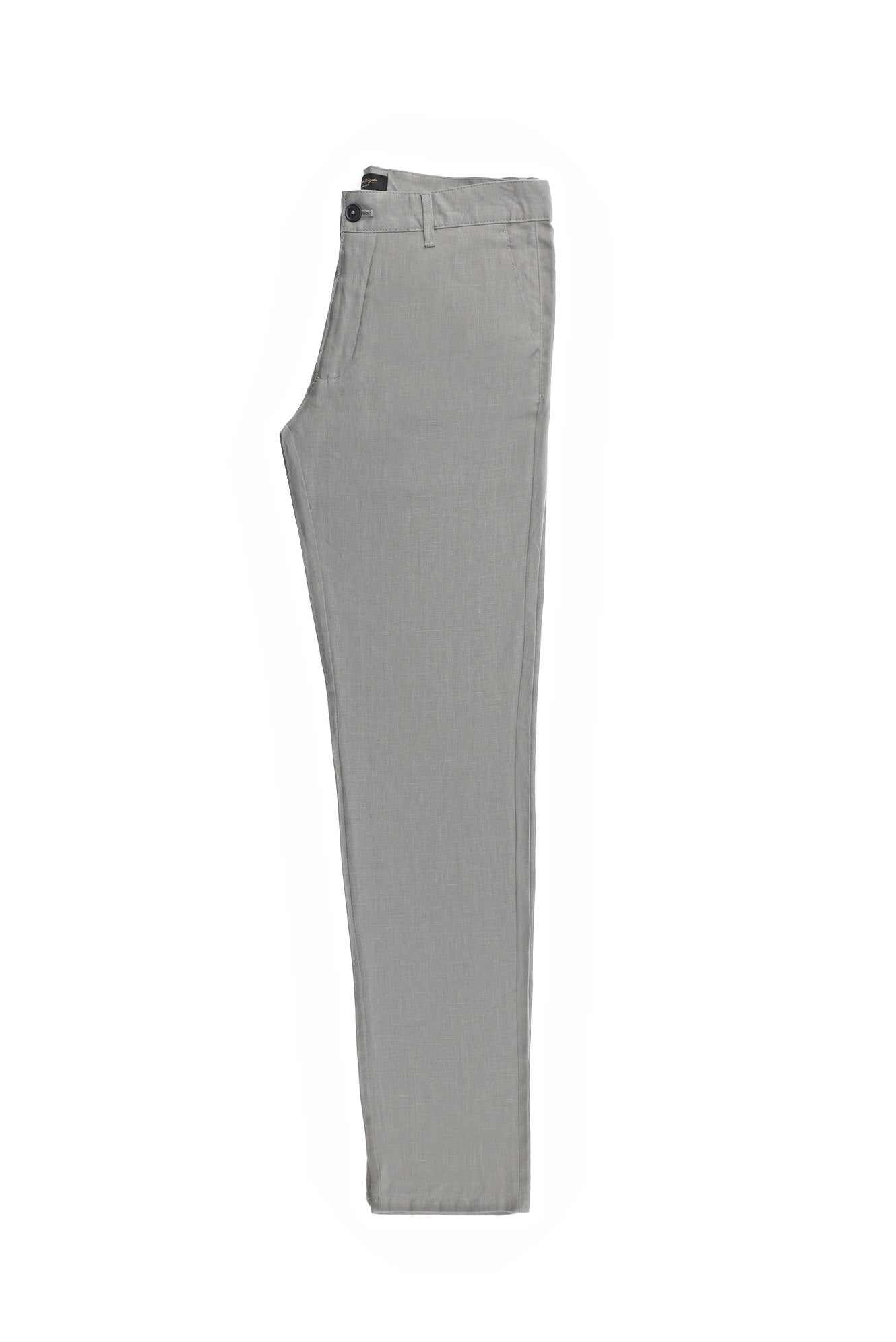 Orta Gri Regular Fit Keten Pantolon