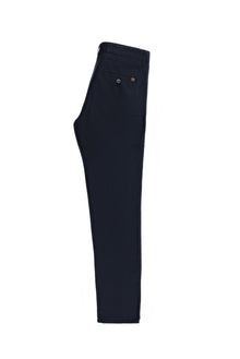 Koyu Lacivert Regular Fit Standart Kesim Keten Pantolon-Abdullah Ki??l?
