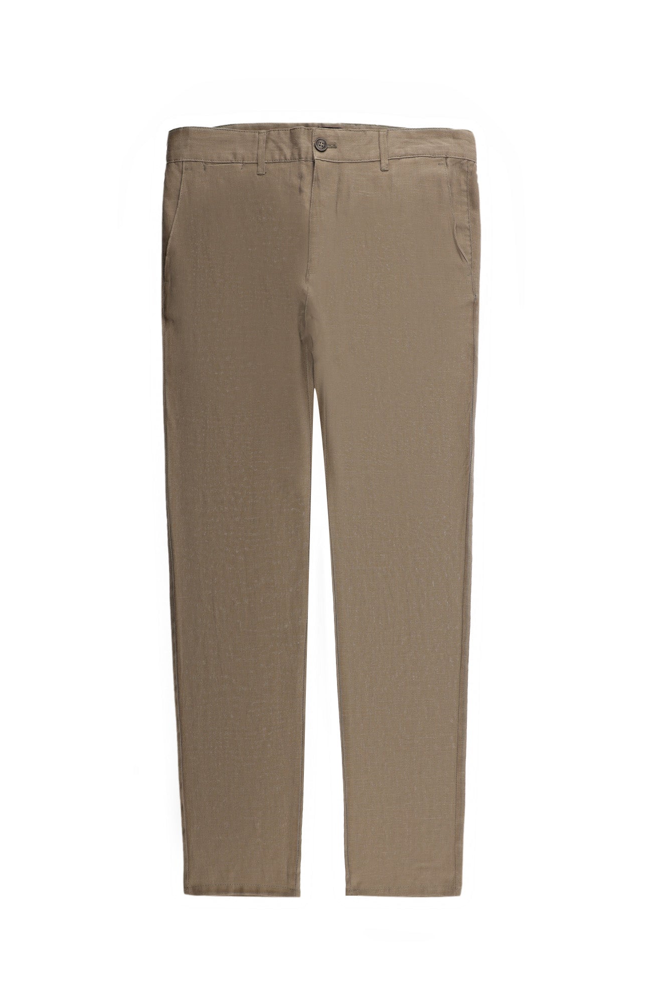 Koyu Vizon Regular Fit Keten Pantolon