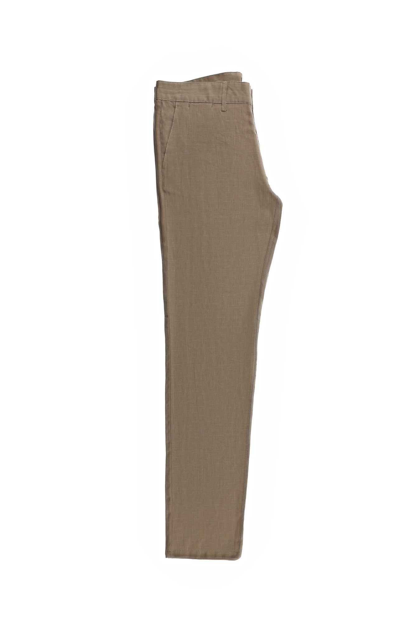 Koyu Vizon Regular Fit Keten Pantolon