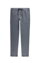 Orta Gri Regular Fit Beli Lastikli İpli Keten Pantolon