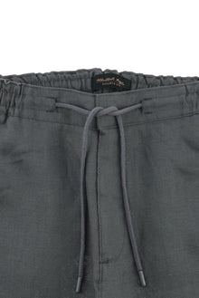 Koyu Füme Regular Fit Beli Lastikli İpli Keten Pantolon