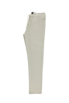 Krem Regular Fit Beli Lastikli İpli Keten Pantolon