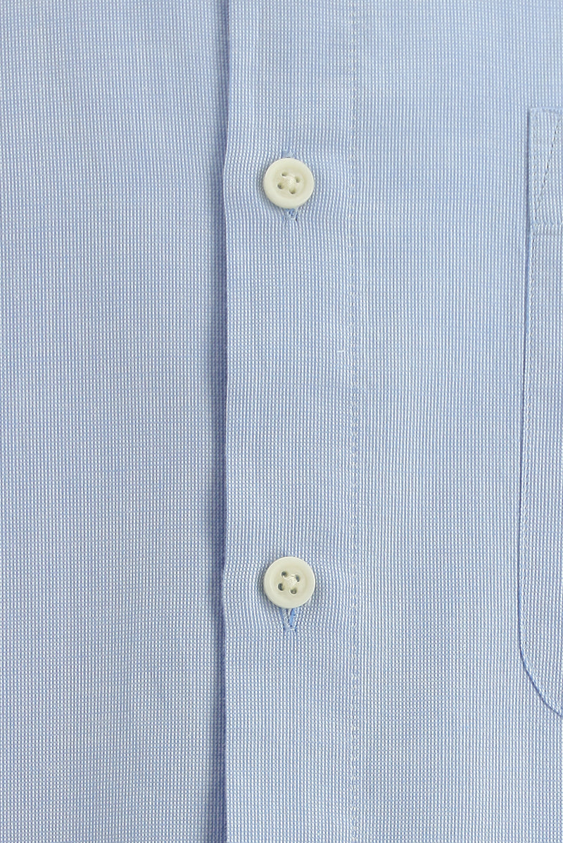 Gök Mavisi Uzun Kol Regular Fit Desenli Spor Pamuk Gömlek