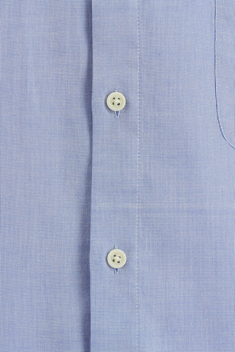 Aqua Mavisi Uzun Kol Regular Fit Desenli Spor Pamuk Gömlek